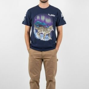 Vintage Howling Wolf Fort McMurray Canada Short Sleeve Graphic T-Shirt Medium